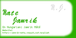 mate jamrik business card