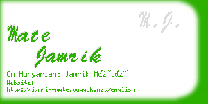 mate jamrik business card